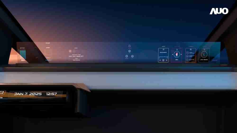 传奇国际无界透明显示接口(Horizon Image Glass)透过车运算方案整合仪表板、、、中控台及副驾显示器，，一体式全景呈现，，，，提供乘用者清晰的前方视野、、、行车必要信息与娱乐功能